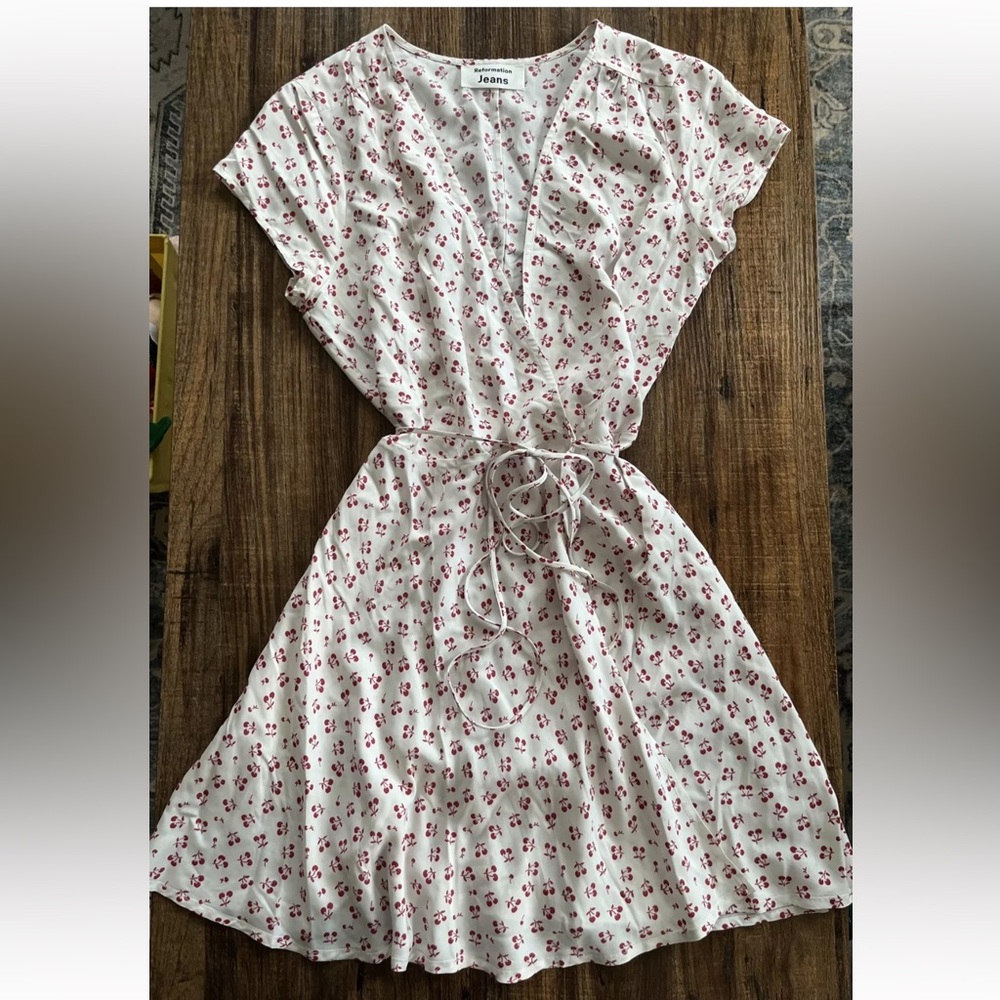 Stunning Reformation cherry print wrap dress very hard to find!